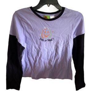 Halloween theme color blocked long sleeve